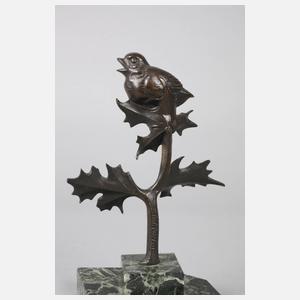 Professor Otto Poertzel, kleiner Vogel auf Distelzweig