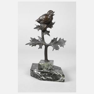 Professor Otto Poertzel, kleiner Vogel auf Distelzweig