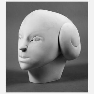 Joachim Schmettau, weiblicher Kopf mit Schneckenfrisur