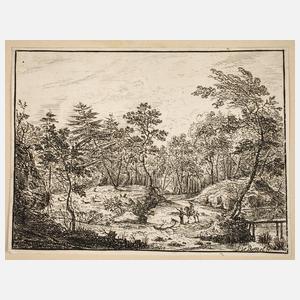 Peter von Bemmel, Waldlandschaft mit Reiter