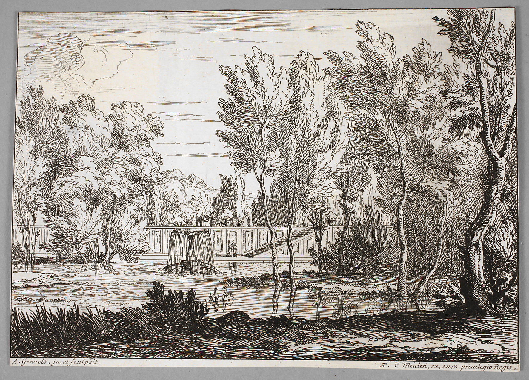 Abraham Genoels II, Parklandschaft mit Wasserspiel