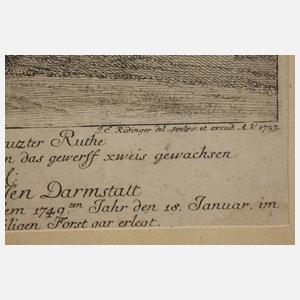 Johann Elias Ridinger, Wildschweinjagd