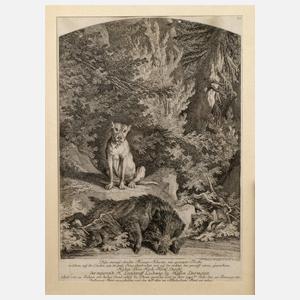 Johann Elias Ridinger, Wildschweinjagd