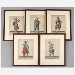 Fünf Soldatendarstellungen