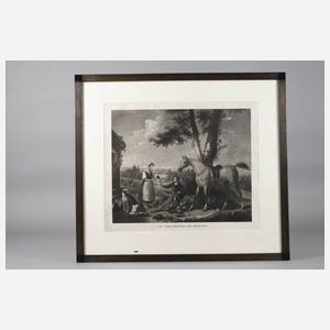 Achille Moreau, attr., Serie von Aquatintaradierungen