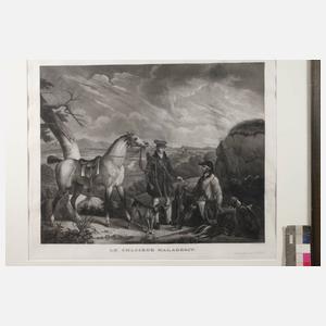 Achille Moreau, attr., Serie von Aquatintaradierungen