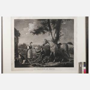 Achille Moreau, attr., Serie von Aquatintaradierungen