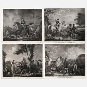 Achille Moreau, attr., Serie von Aquatintaradierungen