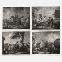 Achille Moreau, attr., Serie von Aquatintaradierungen111