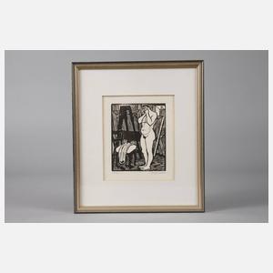 Prof. Conrad Felixmüller, Akt im Atelier