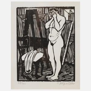 Prof. Conrad Felixmüller, Akt im Atelier