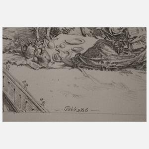 Prof. Werner Tübke, Kogge mit Menschenmenge