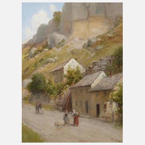 Bernhard Mühlig, Ländliche Szene im Gebirge