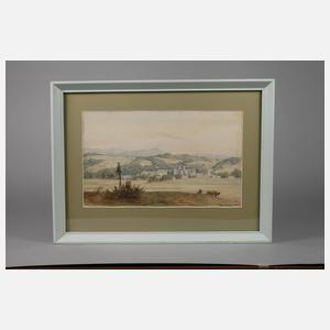 Bayerische Gebirgslandschaft mit Kloster Metten