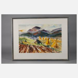 Hermann Erbe-Vogel, Herbstlandschaft mit Strohpuppen