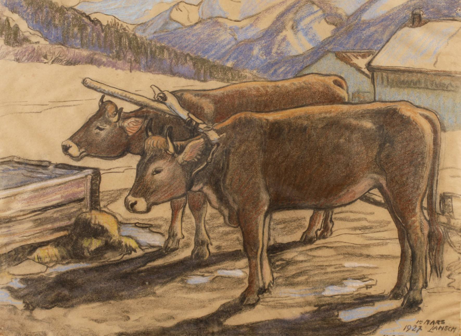 Marguerite Reutter-Junod, Kühe an der Tränke