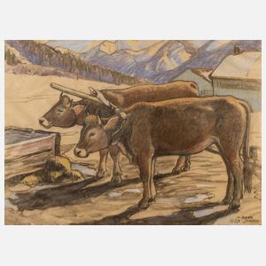 Marguerite Reutter-Junod, Kühe an der Tränke