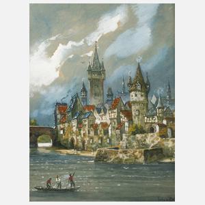 Prof. Ludwig von Rössler, Mittelalterliche Stadtansicht