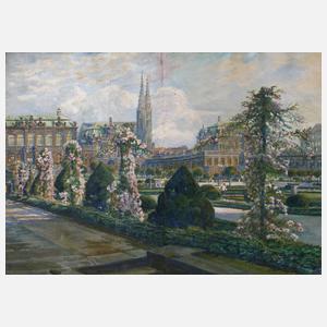 Dresdner Zwinger bei Rosenblüte