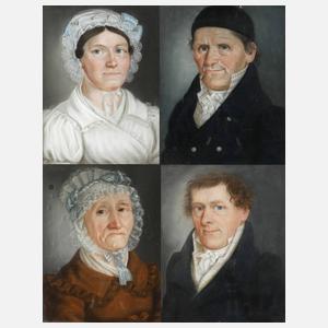 Vier Portraits der Plauener Familie Facilides