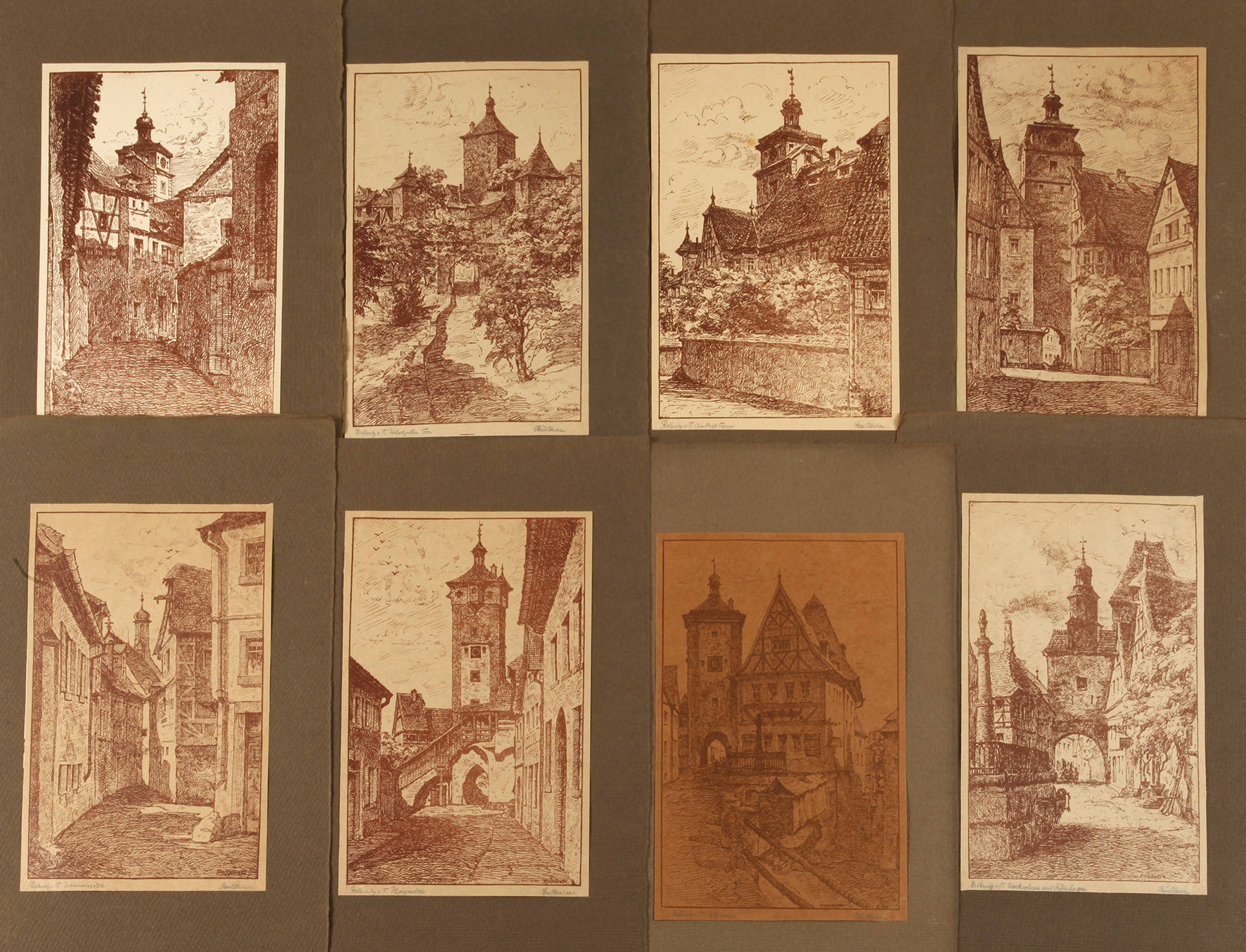 Paul Kreher, Acht Ansichten von Rothenburg ob der Tauber