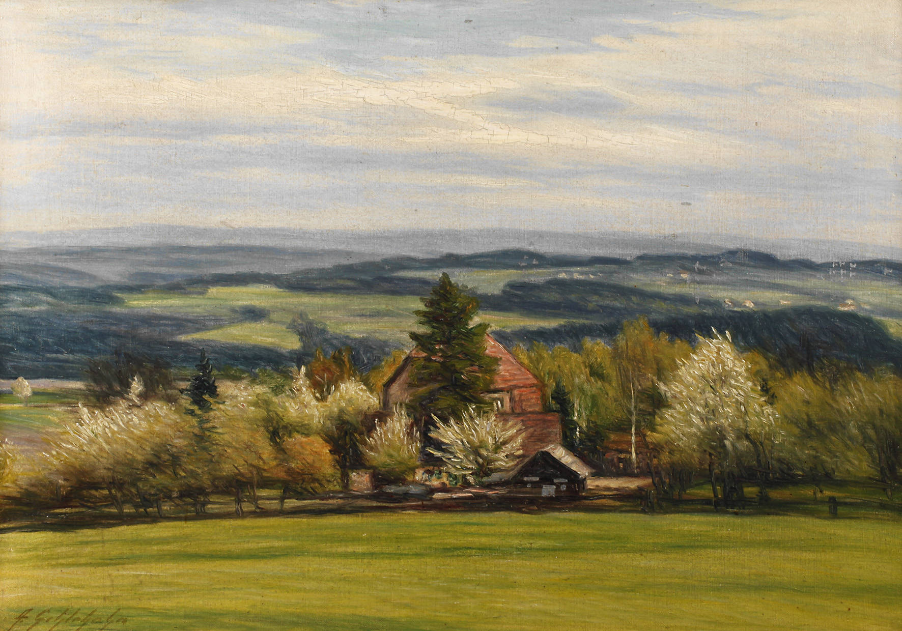 Albin Schlehahn, Frühlingshafte Vogtlandlandschaft