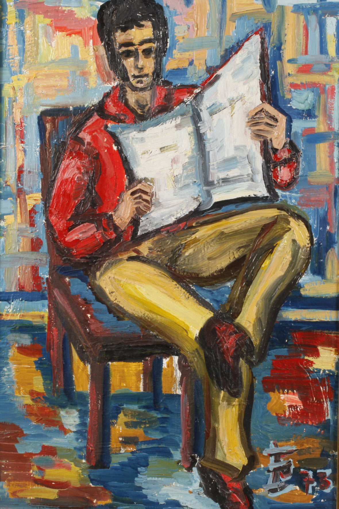 Ursula Somorowski, Mann mit Zeitung