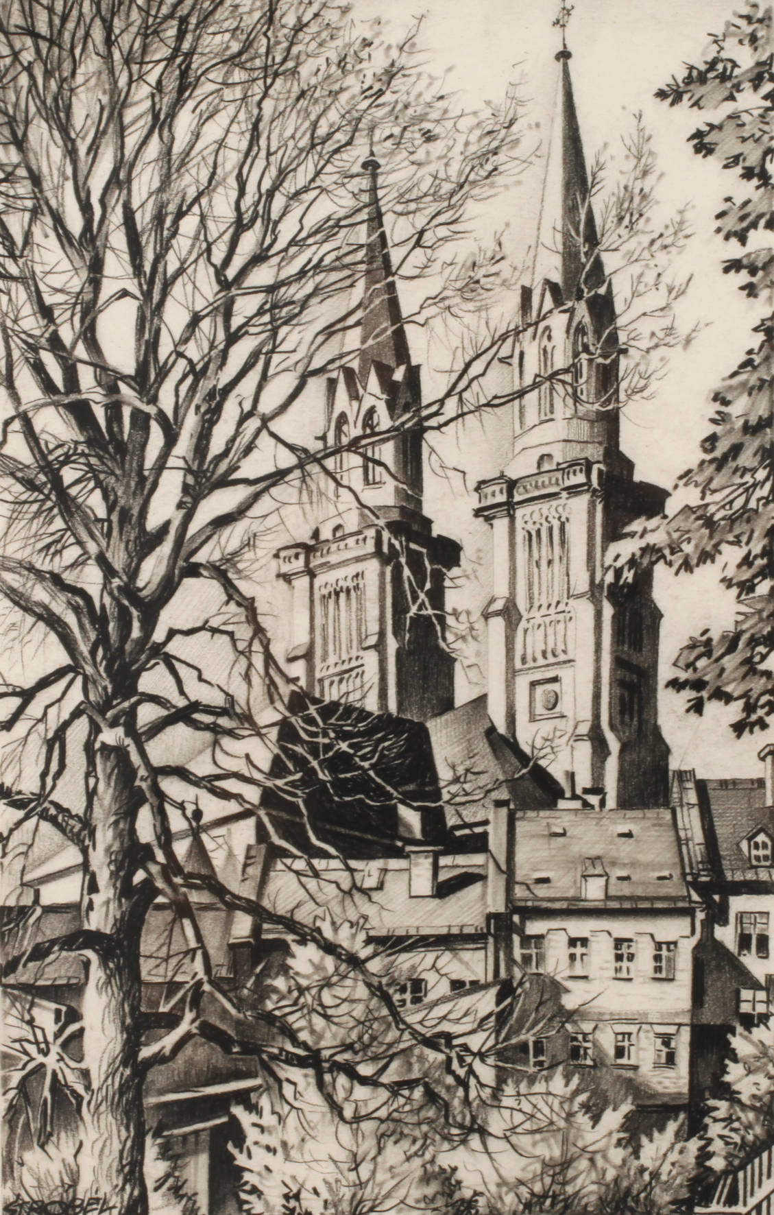 Otto Strobel, Ansicht St. Jakobikirche Oelsnitz
