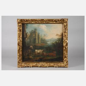 Hirten vor Kirchenruine