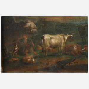 Hirten vor Kirchenruine