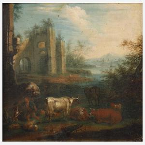 Hirten vor Kirchenruine