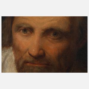 Alter Mann mit Brille und Münzen