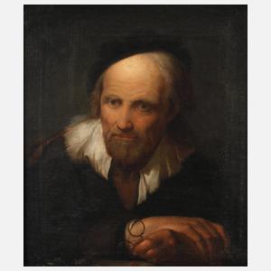 Alter Mann mit Brille und Münzen