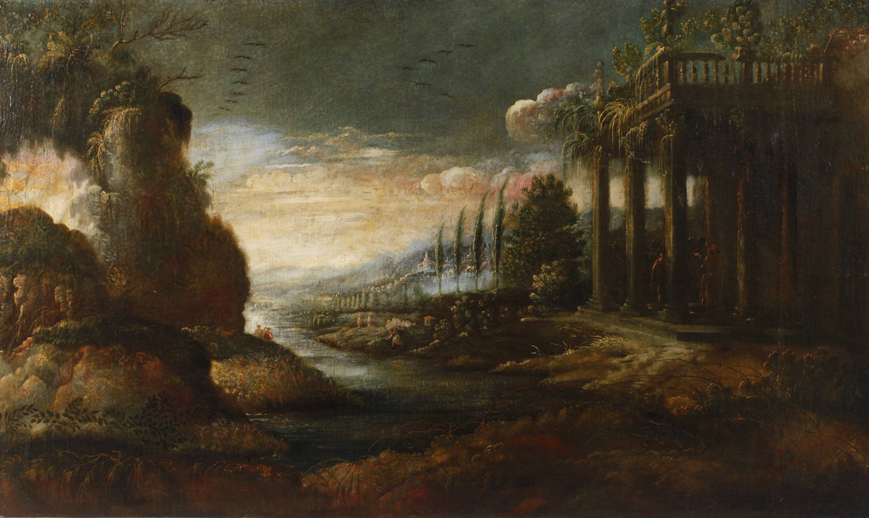 Barocke, arkadische Phantasielandschaft