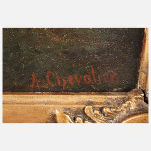 Adolf Chevalier, Gebirgslandschaft mit Wassermühle