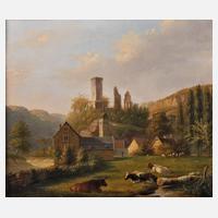Anton Doll, attr., Bukolische Landschaft mit Burgruine111