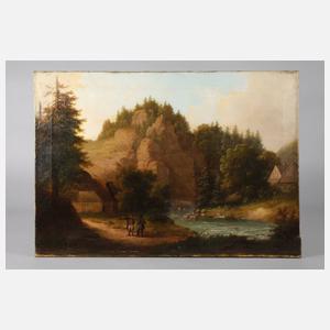 Hermann Johann, Wanderer in gebirgiger Landschaft