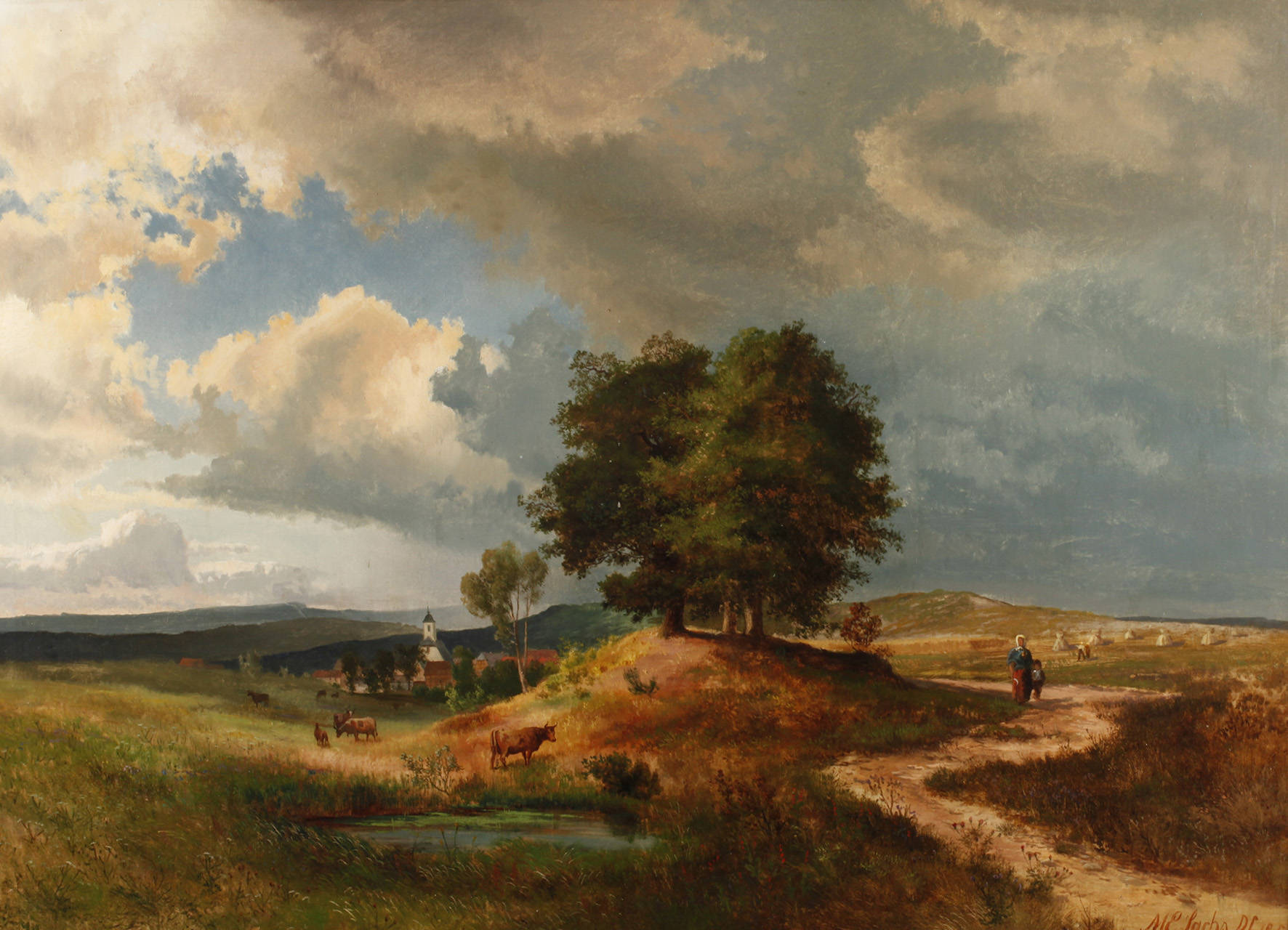 Michael Sachs, Eifellandschaft mit Kirchdorf