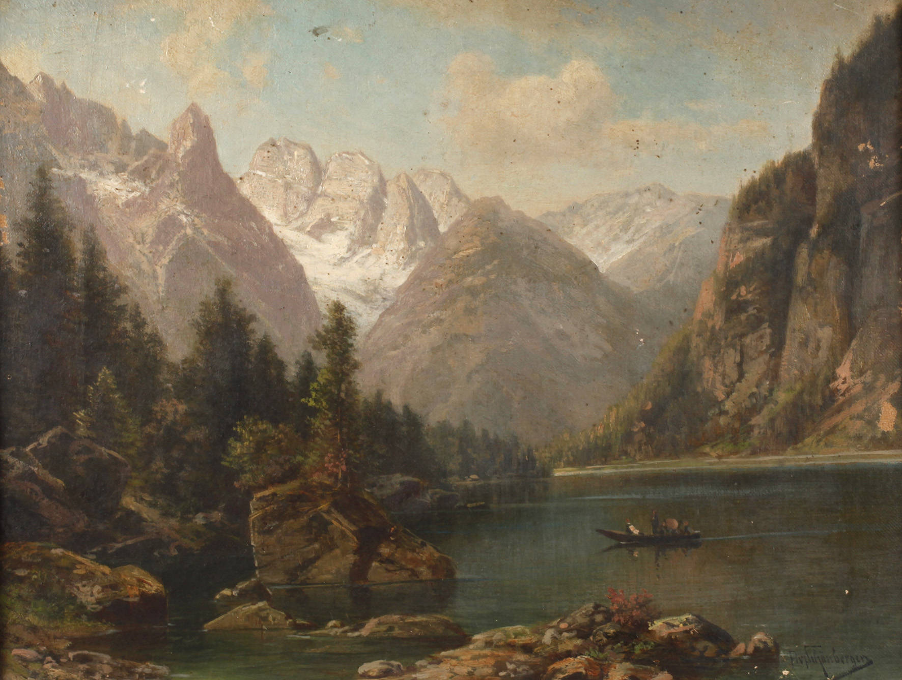 Alfred von Schönberger, ”Dürrensee mit Monte Cristallo ...”