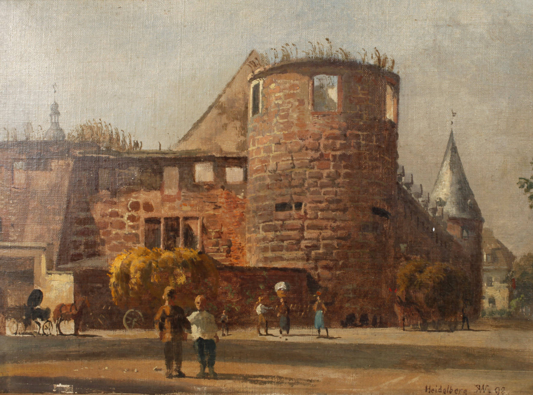 Karl Weysser, ”Heidelberg – Marstall nach dem Brande”