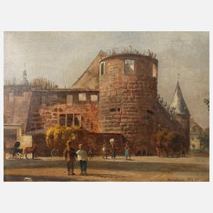 Karl Weysser, ”Heidelberg – Marstall nach dem Brande”