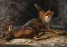 Friedrich Zahn, attr., Fuchs mit erlegtem Rehbock