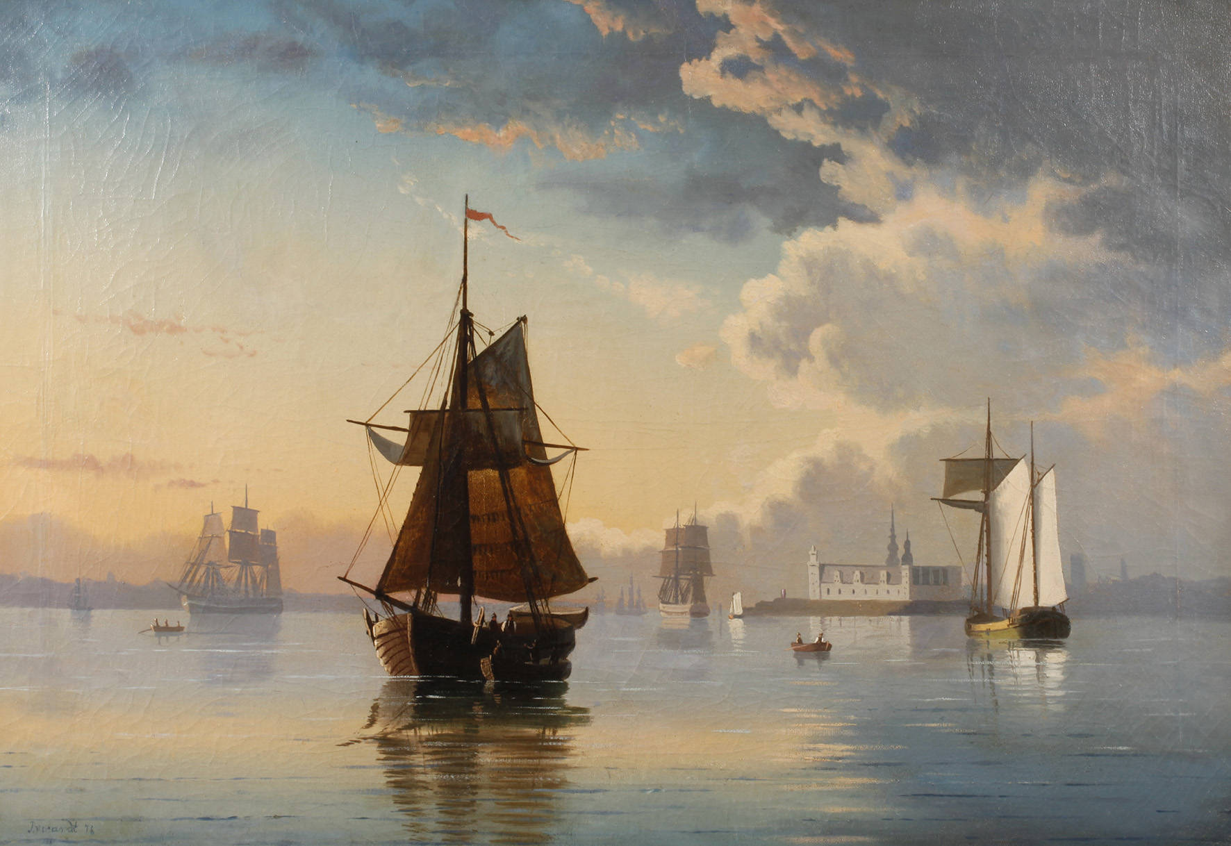 Segelschiffe vor Schloss Kronborg