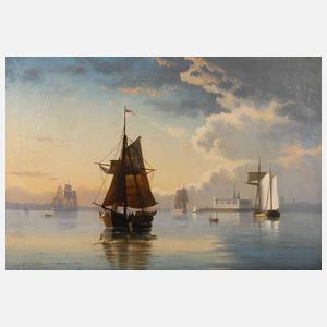 Segelschiffe vor Schloss Kronborg