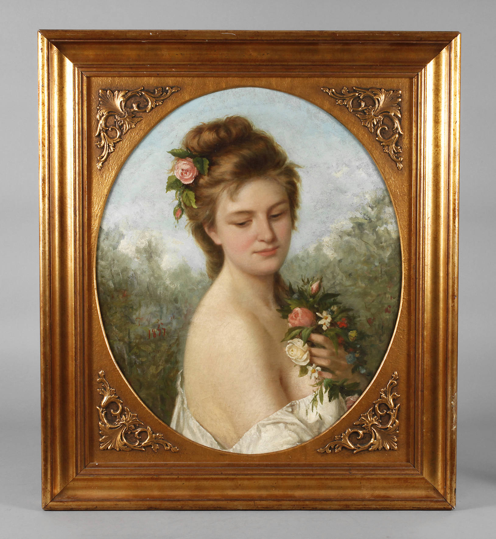 Junge Frau mit Rosen