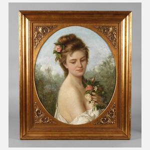 Junge Frau mit Rosen