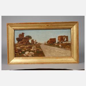 Steppenstraße mit Ruinen