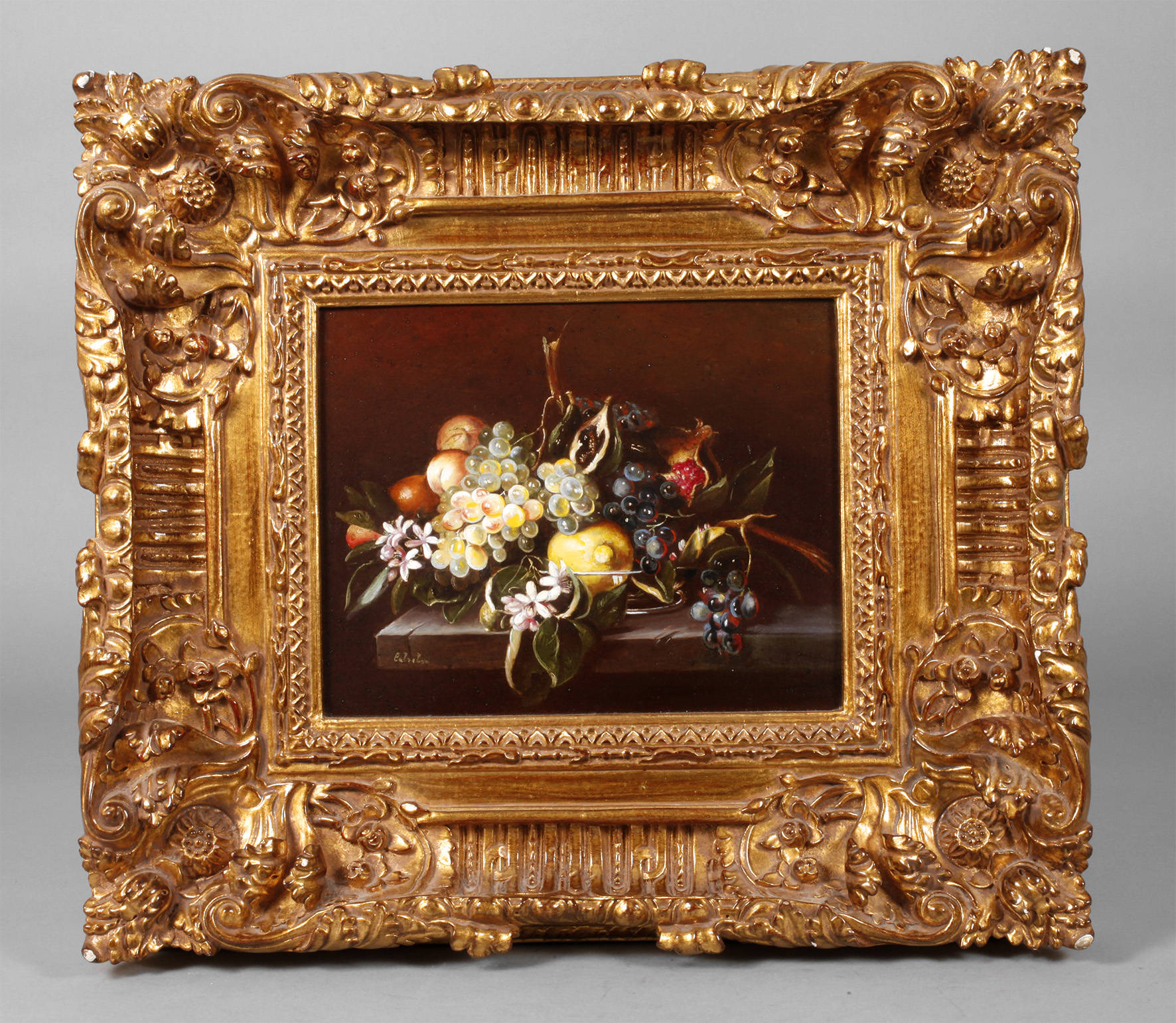 Calzolari, Altmeisterliches Früchtestillleben mit Orangenblüten