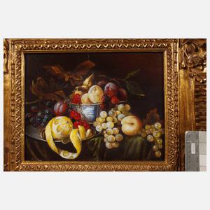 Calzolari, Altmeisterliches Früchtestillleben mit Porzellanschale