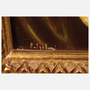 Calzolari, Altmeisterliches Früchtestillleben mit Porzellanschale